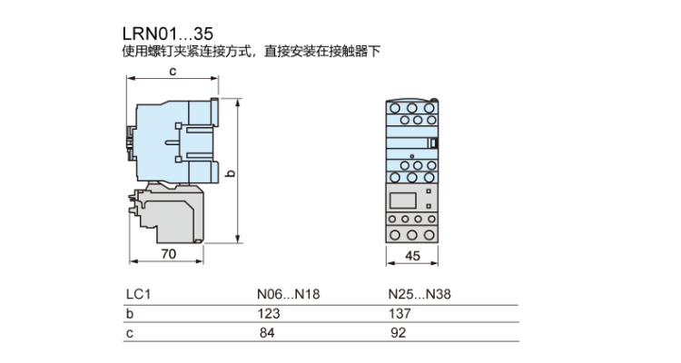 施耐德接触器LRN12N尺寸图